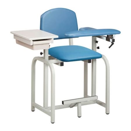 Clinton Industries Clinton 66022 Lab X Series Extra-Tall Blood Drawing Chair with Padded Flip Arm and Drawer 66022